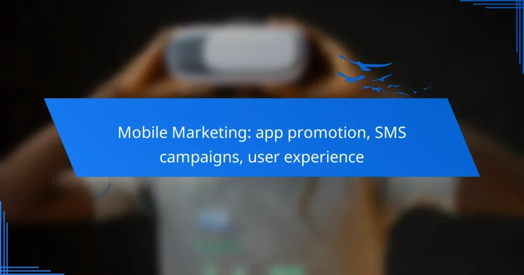 Mobile Marketing: app promotion, SMS campaigns, user experience