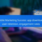 Mobile Marketing Success: app downloads, user retention, engagement rates