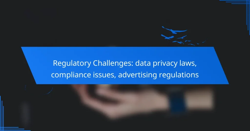 Regulatory Challenges: data privacy laws, compliance issues, advertising regulations