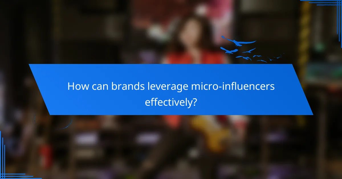 How can brands leverage micro-influencers effectively?