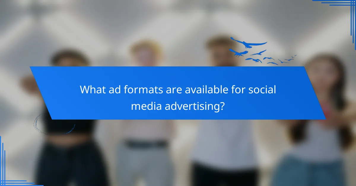 What ad formats are available for social media advertising?