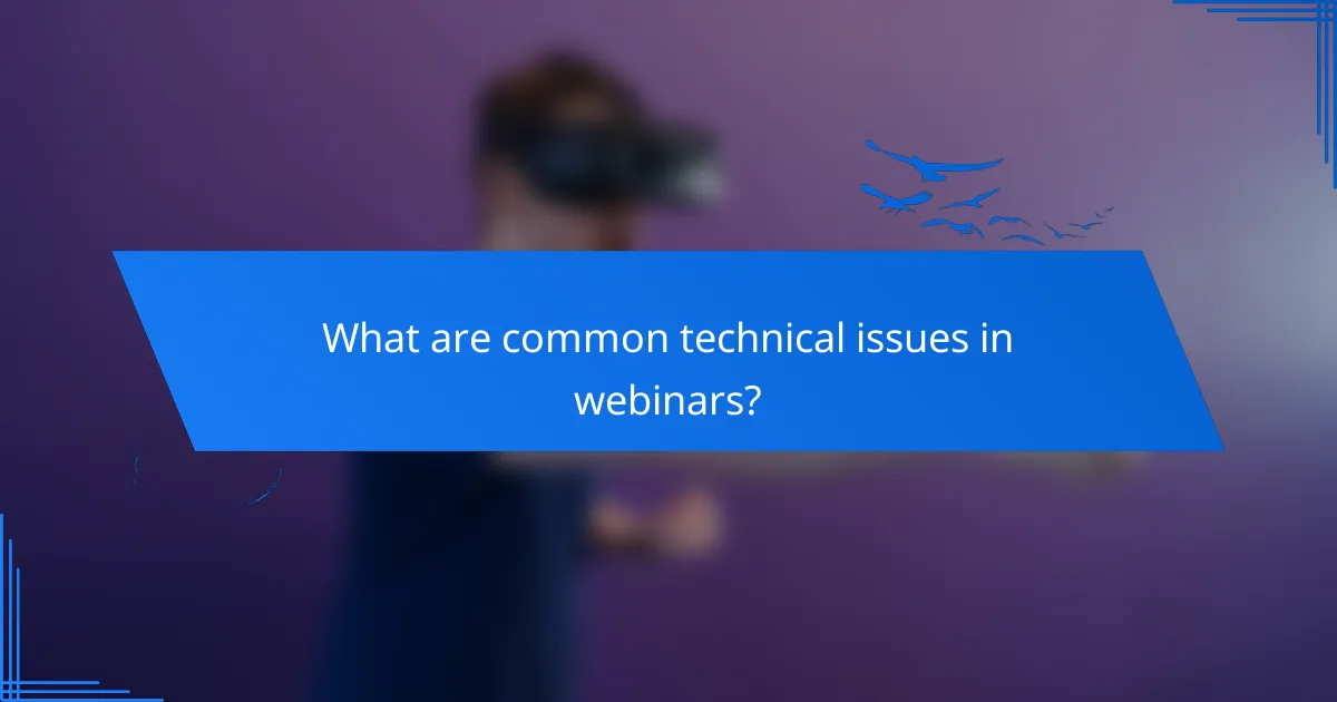 What are common technical issues in webinars?