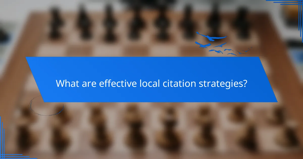 What are effective local citation strategies?