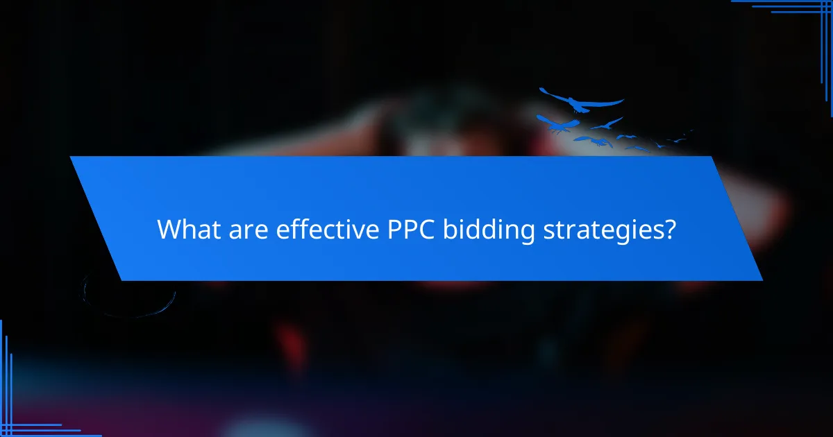 What are effective PPC bidding strategies?