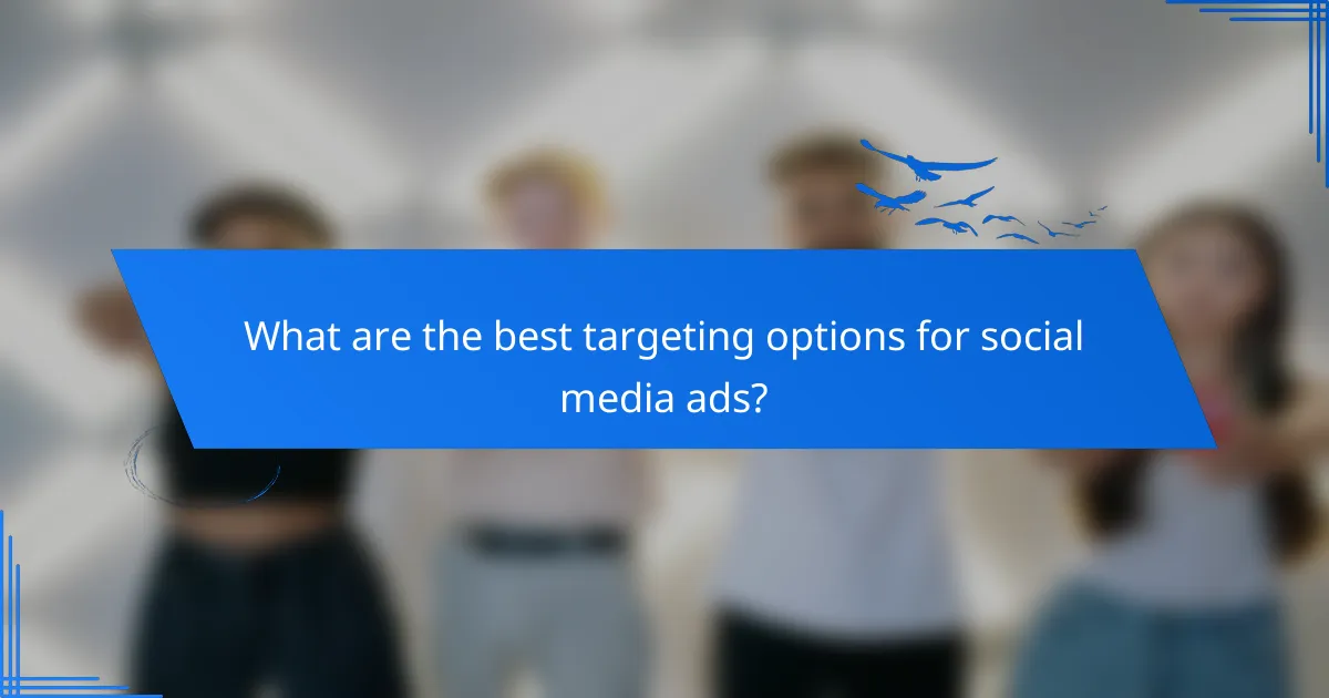 What are the best targeting options for social media ads?