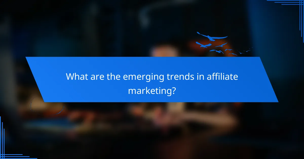 What are the emerging trends in affiliate marketing?