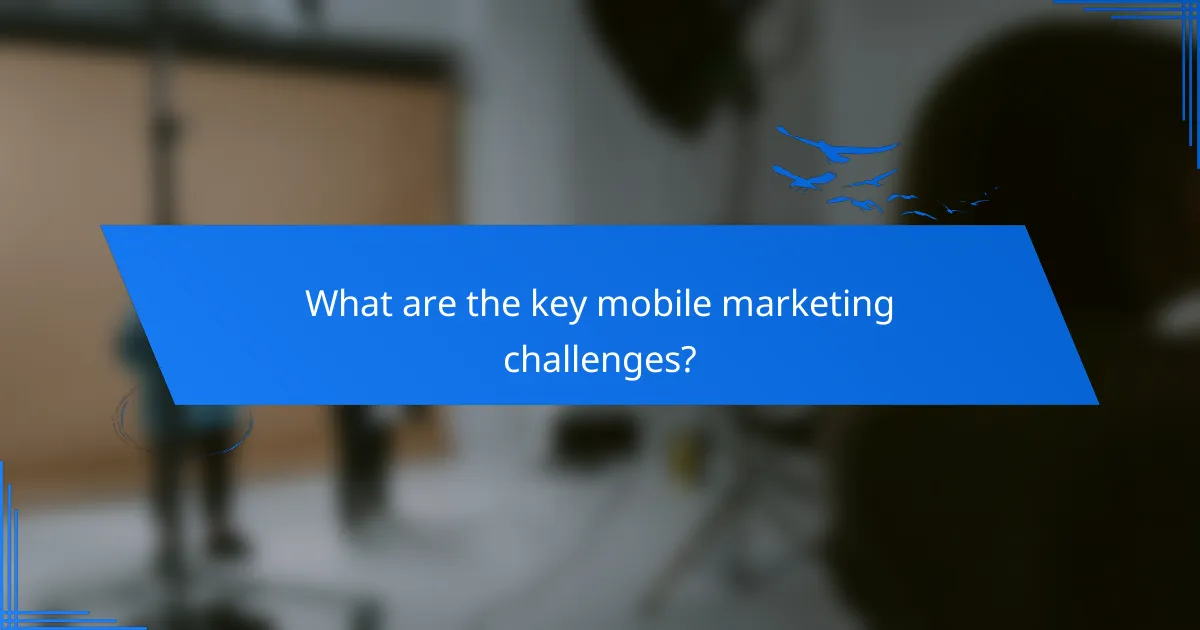 What are the key mobile marketing challenges?