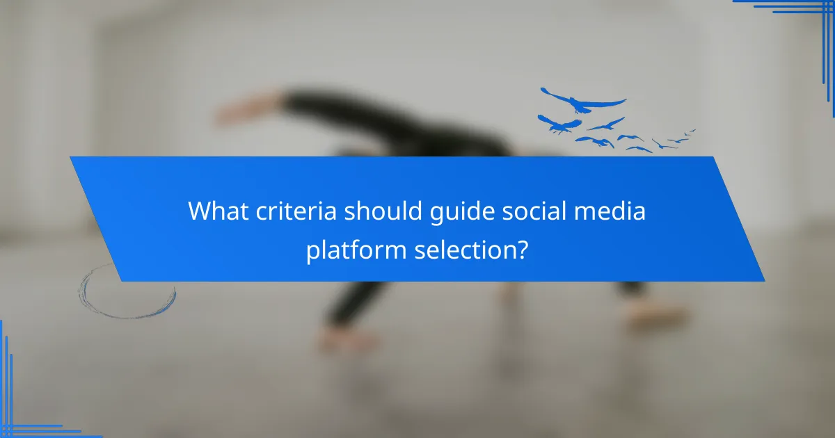 What criteria should guide social media platform selection?