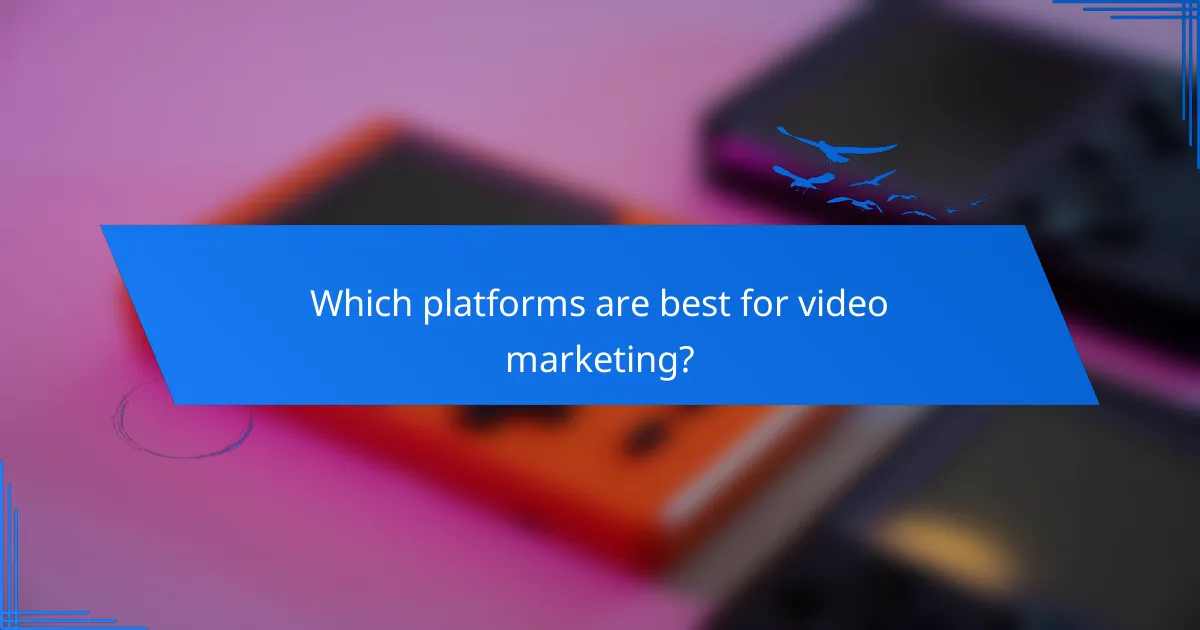 Which platforms are best for video marketing?